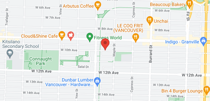 map of 502 2036 W 10TH AVENUE